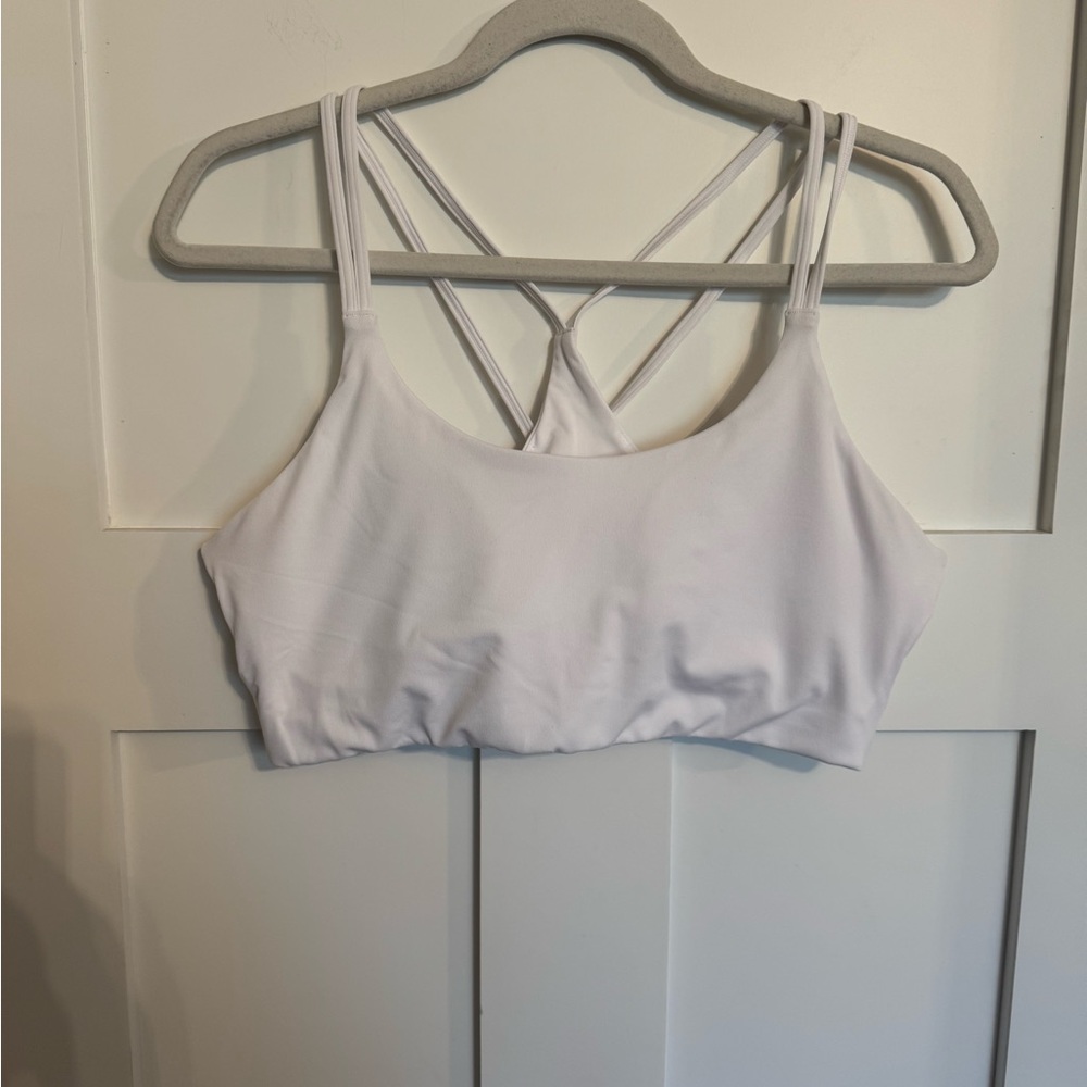 Fabletics White Strappy Crossback Sports Bra